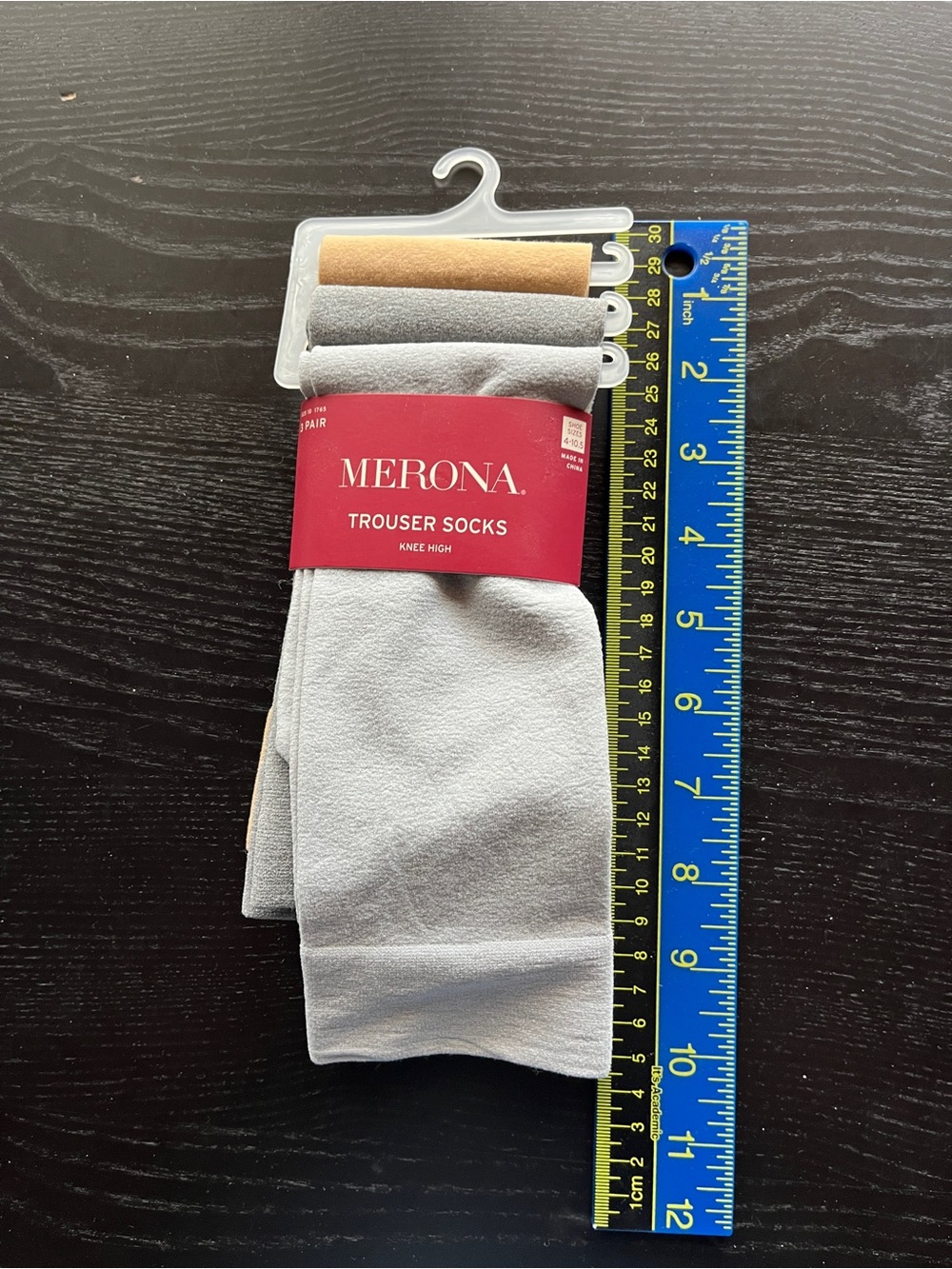 Merona Trouser Socks Knee High 3 Pair Grey Heather Combo Shoe Size 4-10.5  - Picture 6 of 14